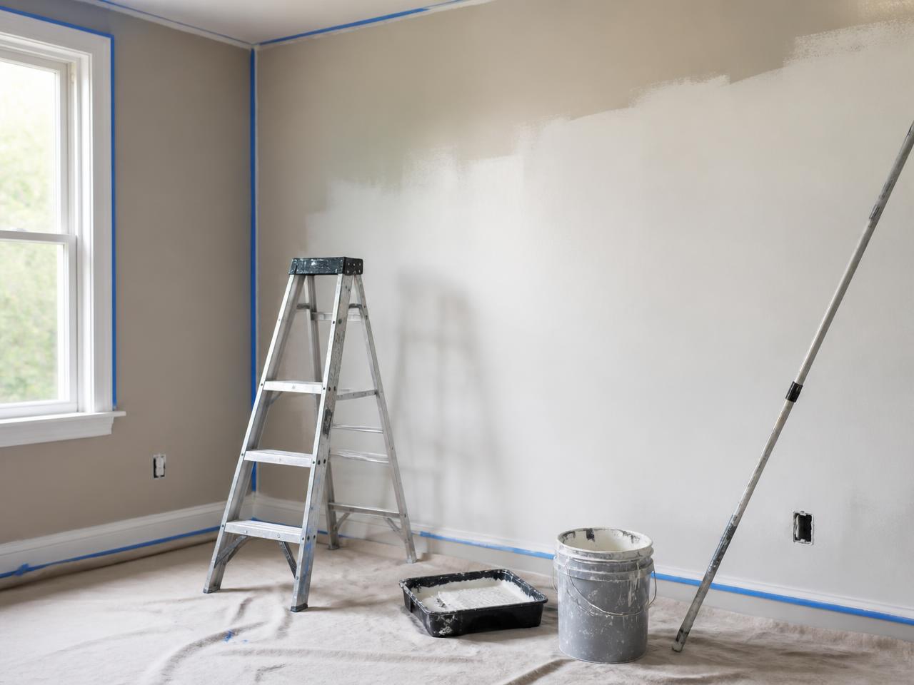 Pintura de paredes y techos en una vivienda